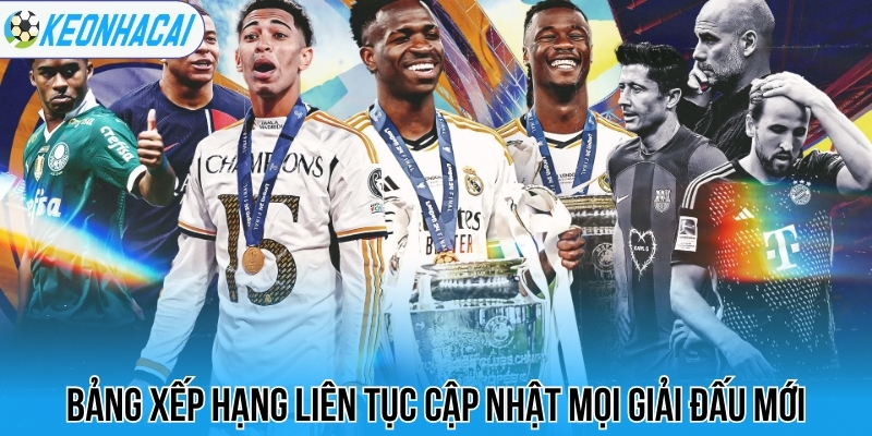 BXH bóng đá - Bảng xếp hạng bóng đá 26 Bảng xếp hạng liên tục cập nhật mọi giải đấu mới
