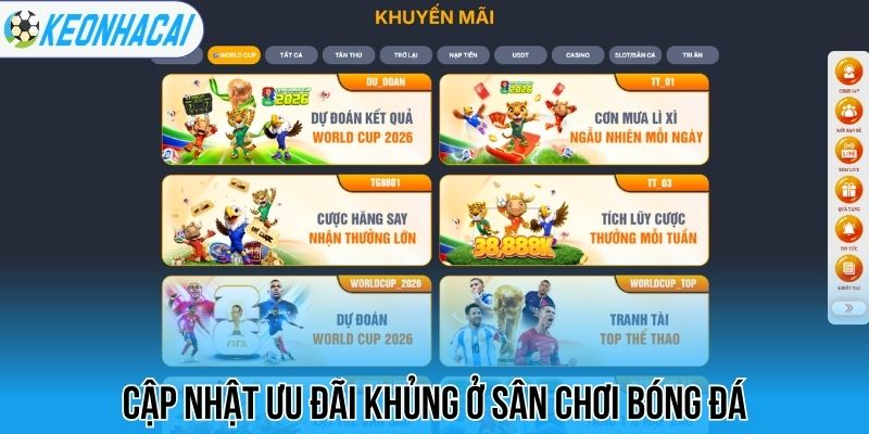 Cập nhật ưu đãi khủng ở sân chơi bóng đá