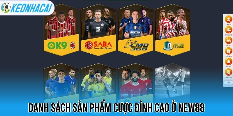 Danh sách sản phẩm cược đỉnh cao ở New88