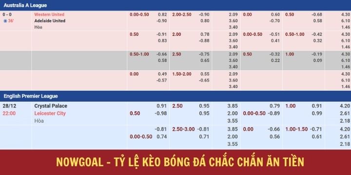 Bộ tính năng hỗ trợ người tham gia Nowgoal 